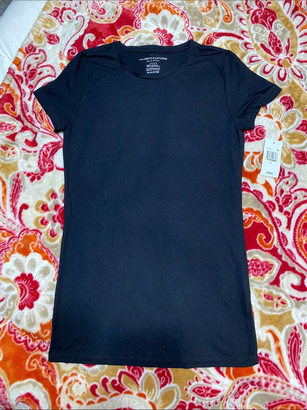 Majestic Filatures Black Short-Sleeve Crewneck Tee